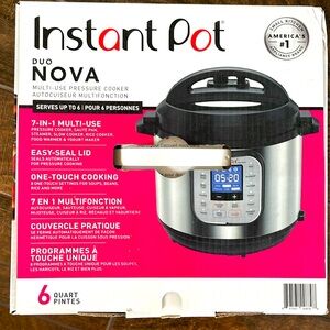 NIB - Instant Pot Duo NOVA - 6 Quart - 7-IN-1 Multi-Use Pressure Cooker